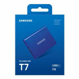 Boîte Samsung SSD T7 portable bleue 1 To